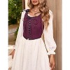 Acekool Women’s Vintage Lace-Up Corset Vest – Floral Embroidered, Sleeveless Pirate Waistcoat, Adjustable Boho Festival Top - 3 of 4