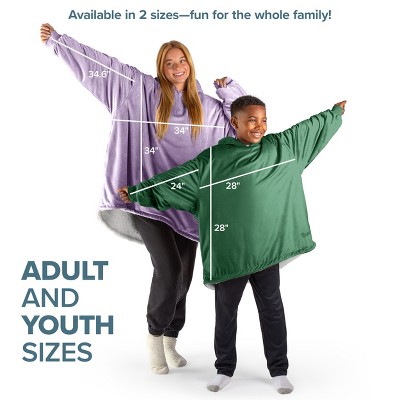 Gray Fleece and Sherpa Hooded Wearable Blanket with Sleeves