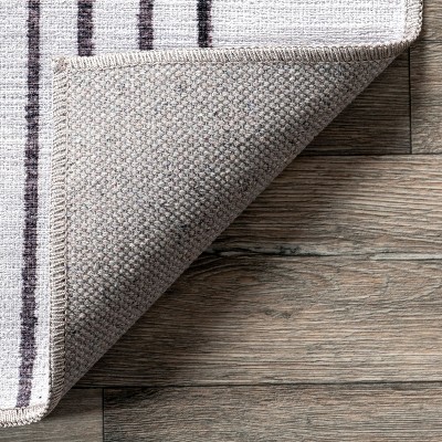 Burnt Orange Abstract Square Synthetic Washable Rug