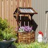 Outsunny Wooden Wishing Well Planter, Hexagon Raised Flower Bed with Galvanized Canopy, Outdoor Garden Box for Flowers and Vegetables - 2 of 4