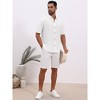 INSPIRE CHIC Men's Texture Short Sleeve Button Down Solid Casual Knitted Shirt - 2 of 4