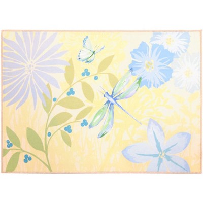 Olivia’s Home Dragonfly in Blue Garden Doormat – Indoor/Outdoor Accent Mat, 22" x 32", Nature-Inspired Design in Serene Blue Hues