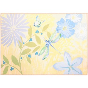Olivia’s Home Dragonfly in Blue Garden Doormat – Indoor/Outdoor Accent Mat, 22" x 32", Nature-Inspired Design in Serene Blue Hues - 1 of 3