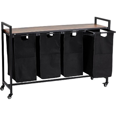 Laundry Hamper with Lid, Pull-Out Removable Basket Organisers/Storage Hanging Cupboard, Laundry Room, Bathroom, Bedroom, Hotel