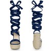 Perphy Women's Platform Espadrilles Satin Lace Up Bow Wedges Sandals - 2 of 4