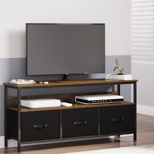 55" Media Console with Storage - Modern TV Stand with Drawers & Shelves for Living Room & Bedroom - 1 of 4