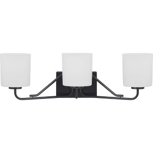 Progress Lighting Tobin 3-Light Bath Vanity in Brushed Nickel with Etched White Glass Shades - 1 of 1