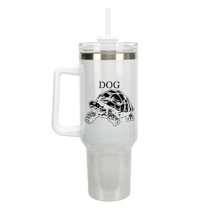 100 North Turtle Dog Elden Meme Ring Video Game Wrap-Around 40 Oz. Stainless Steel Water Bottle Coffee Mug, Spill & Leak Resistant, Travel Tumbler - 1 of 4