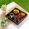 Attop Serving Tray with Handles,Square Large Serving Platters for Home Decor,Ottoman,Bed,Kitchen,Bathroom, Breakfast,Bar - 3 of 4