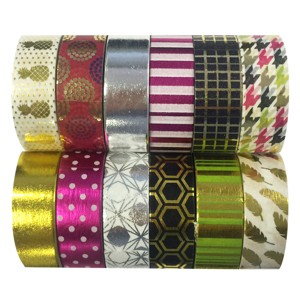 Wrapables Washi Tapes Decorative Masking Tapes, Set of 12 - 1 of 4