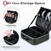 Byootique Portable Glitter Makeup Train Case Brush Holder Cosmetic Bag Travel Black - image 3 of 4