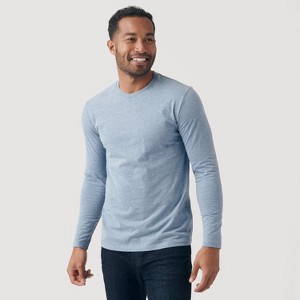 Men's Heather Indigo Long Sleeve Crew Neck Tee - True Classic - 1 of 4