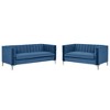 2-Piece Velvet Sofa Sets Contemporary Home Theater Seating Upholstered Couch Set for Living Room  - Morden Fort - 2 of 4