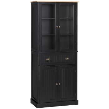 HOMCOM Freestanding Kitchen Pantry, 5-tier Storage Cabinet with Adjustable Shelves and Drawer for Living Room, Dining Room