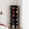 6 Tier Rotating Shoe Rack Tower, Revolving Shoe Rack Storage, Round Carousel Vertical Handbag and Shoe Organizer ,Black - 4 of 4