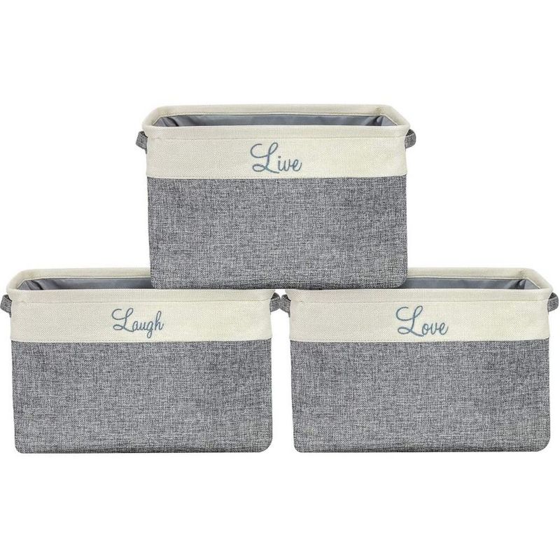 Sorbus Fabric Cubby Organizer - Large Sturdy Foldable Storage Bins with Handles - Lightweight and durable (3 Pack), 1 of 8