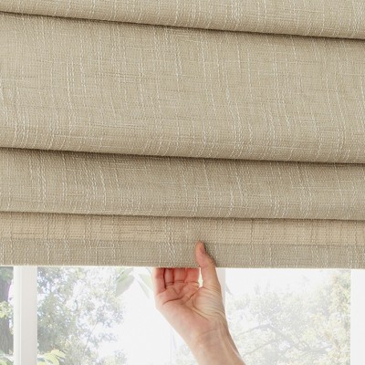 Stone Beige Fabric Cordless Blackout Roman Shade 33" x 64"