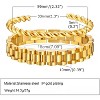 2pcs Gold Chain Link Bracelet, Stainless Steel Crystal Friendship Bracelets Bangle,Watch Band Chains Wristband - 4 of 4
