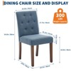 Upholstered Dining Chairs Set of 2, Modern Fabric Kitchen Side Chairs with Sturdy Wood Legs,Rubber Frame,Sleek Parsons Design - 3 of 4
