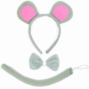 Skeleteen Childrens Mouse Costume Accessory Set - Grey and Pink - 1 of 4