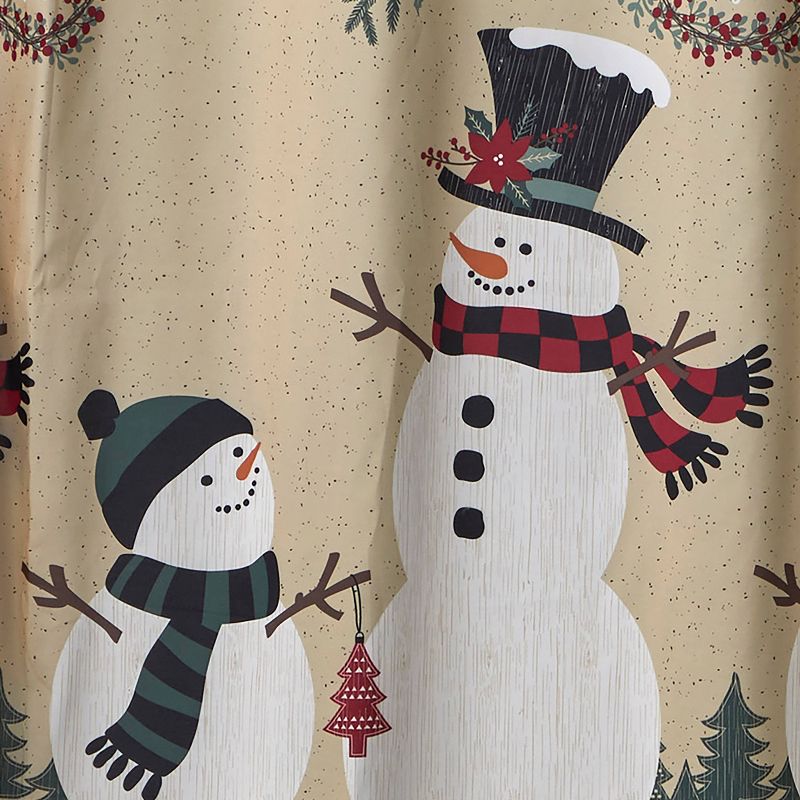 Rustic Plaid Snowman Shower Curtain - SKL Home, 3 of 6