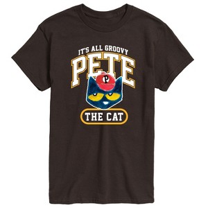 Men's - Pete the Cat - It's All Groovy Collegiate Short Sleeve Graphic T-Shirt - 1 of 4