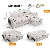 Vipbear 85" Modular Sectional Sleeper Sofa with Pull Out Bed, 3 Seat Plush Corduroy L Shaped Couch , Tool Free Assembly - 2 of 4