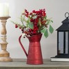 Northlight Red Berries and Foliage in Vintage Style Pitcher Christmas Decoration - 13" - 2 of 4