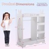 Angel Sar 33.5Inch Kids Wardrobe, White Bunny Ear Design Childrens Closet with Mirror, 3 Shelves and Clothes Rod - 3 of 4