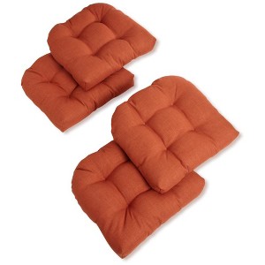 Blazing Needles, 19-inch U-Shaped Spun Polyester Outdoor Tufted Dining Chair Cushions (Set of 4) - 1 of 1