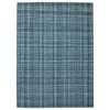 Turquoise Gray And Ivory Wool Plaid Hand Tufted Area Rug - 4 of 4