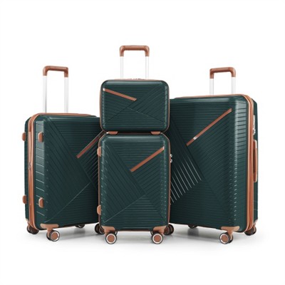 BEAFUP Luggage Set of 4(14/20/24/28), Expandable Lightweight with 4 Double 360 Degrees Mute Spinner Wheels PP Materials Durable TSA Lock