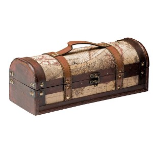 Twine Old World Wooden Wine Bottle Gift Box - 1 of 3
