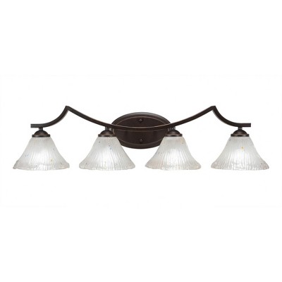 Toltec Lighting Zilo 4 - Light Vanity in  Dark Granite with 7" Frosted Crystal Shade