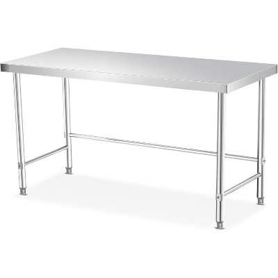 NSF Certified Stainless Steel Work Table, Undershelf Table with  Adjustable Height
