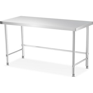 NSF Certified Stainless Steel Work Table, Undershelf Table with  Adjustable Height - 1 of 4