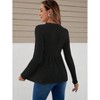Maternity Tops Round Neck Ribbed Knit Long Sleeve Stretch Tshirt Top - 2 of 4
