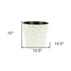 HomeRoots 11" Cream Chevron Recycled Plastic Indoor Outdoor Round Pot Planter - 3 of 3