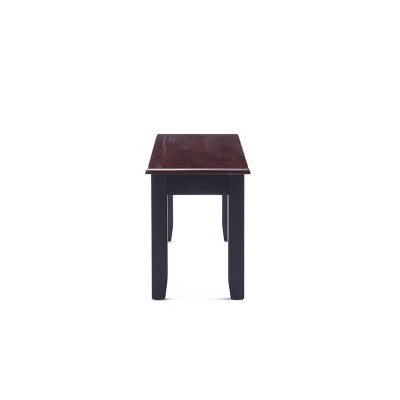 Bloomington Shaker-Style Black Cherry Wood Dining Bench