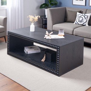 47.6" Farmhouse Coffee Table with Beaded Edge - 1 of 4