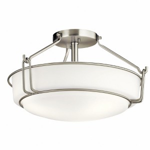 Kichler Lighting Alkire 3 - Light Semi-Flush Mount in  Brushed Nickel - 1 of 2