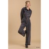 Slickblue Women’s Stone Wash Wide-Leg Distressed Jumpsuit, Button-Down Front, Side Pockets, Edgy Look, S-L, Black - 2 of 4