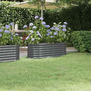 Garden Raised Bed Powder-coated steel Medium Durable vidaXL - 1 of 4