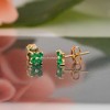 Jewelry Avalanche Womens 14K Gold 0.24ctw Emerald 4-Stone Stud Earrings Push Backings - 2 of 4