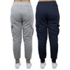 Blue Ice Apparel Women's Heavyweight Loose Fit Fleece-Lined Cargo Jogger Pants-2 Pack - 2 of 4