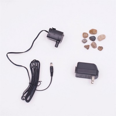 Blue Verdigris Ceramic Bird Indoor Water Fountain with LED Light