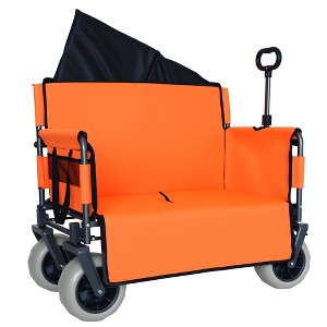 Whisen 3-in-1 Folding Wagon with Bench Seat, 500lbs Capacity, 9"x4" Beach Tires for Camping & Beach - 1 of 4