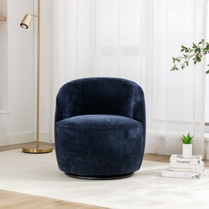 360° Swivel Barrel Accent Chair, Upholstered Lounge Club Armchair for Living Room or Bedroom – Maison Boucle - 1 of 4