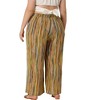 Agnes Orinda Women's Plus Size Boho Palazzo Elastic Waist Stripe Wide Leg Lounge Pants with Pocket - 4 of 4