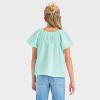 Girls' Short Sleeve Embroidered Woven Top - Cat & Jack™ - 2 of 3